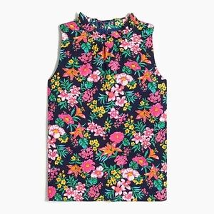 Printed ruffleneck top JCrew factory. Size xs